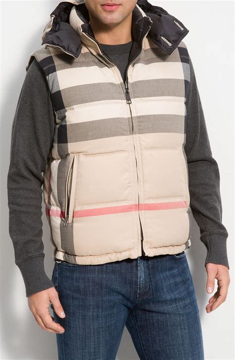 mens burberry down vest|burberry flannel men's.